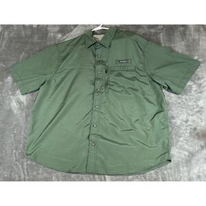 Men's Green Eddie Bauer Vented Fishing Breathable Hiking Button Down Shirt 2XL